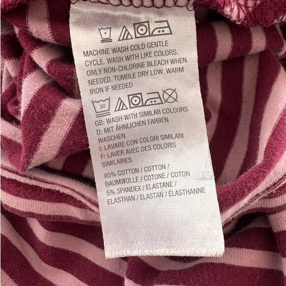 D & Co. Active Womens 2X 3/4 Sleeve Pink Stripe Top Cotton Spandex - Picture 5 of 9